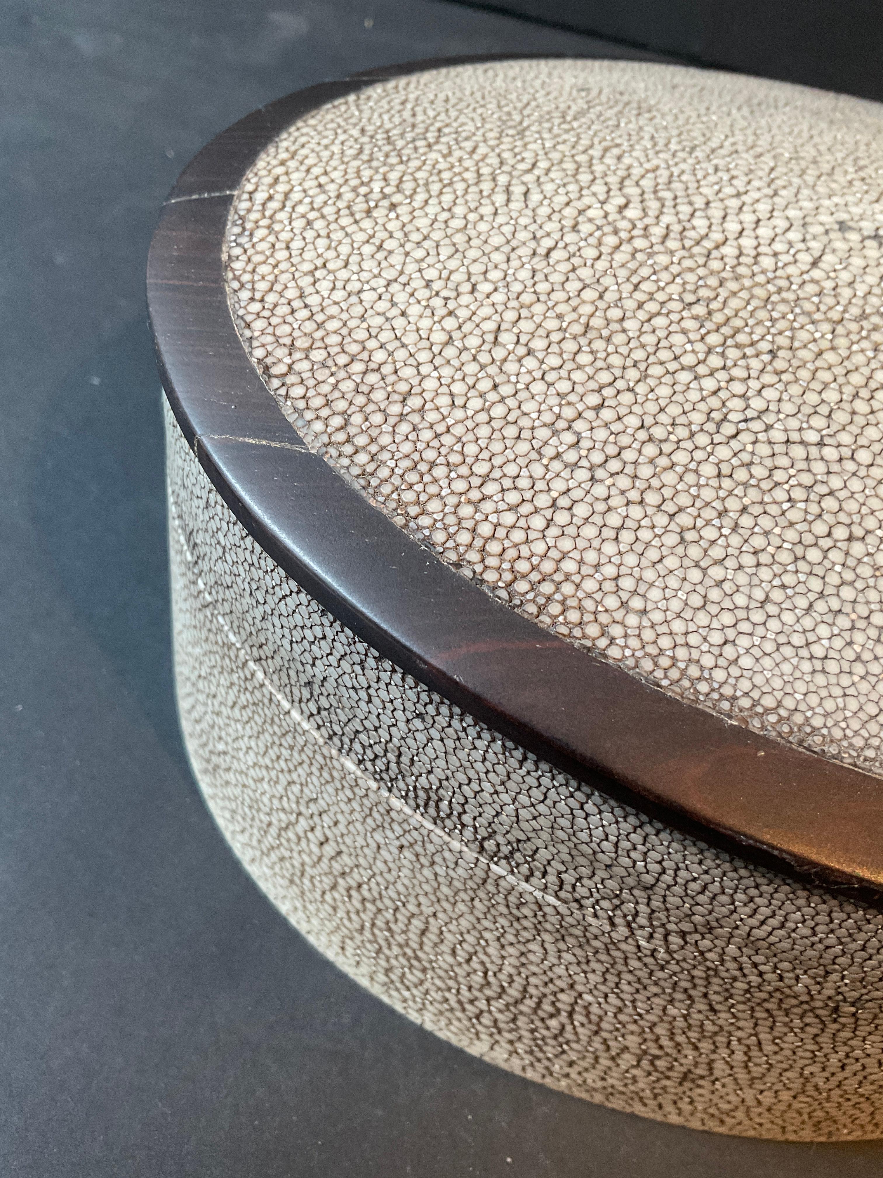 Shagreen Oval Box For Sale 1