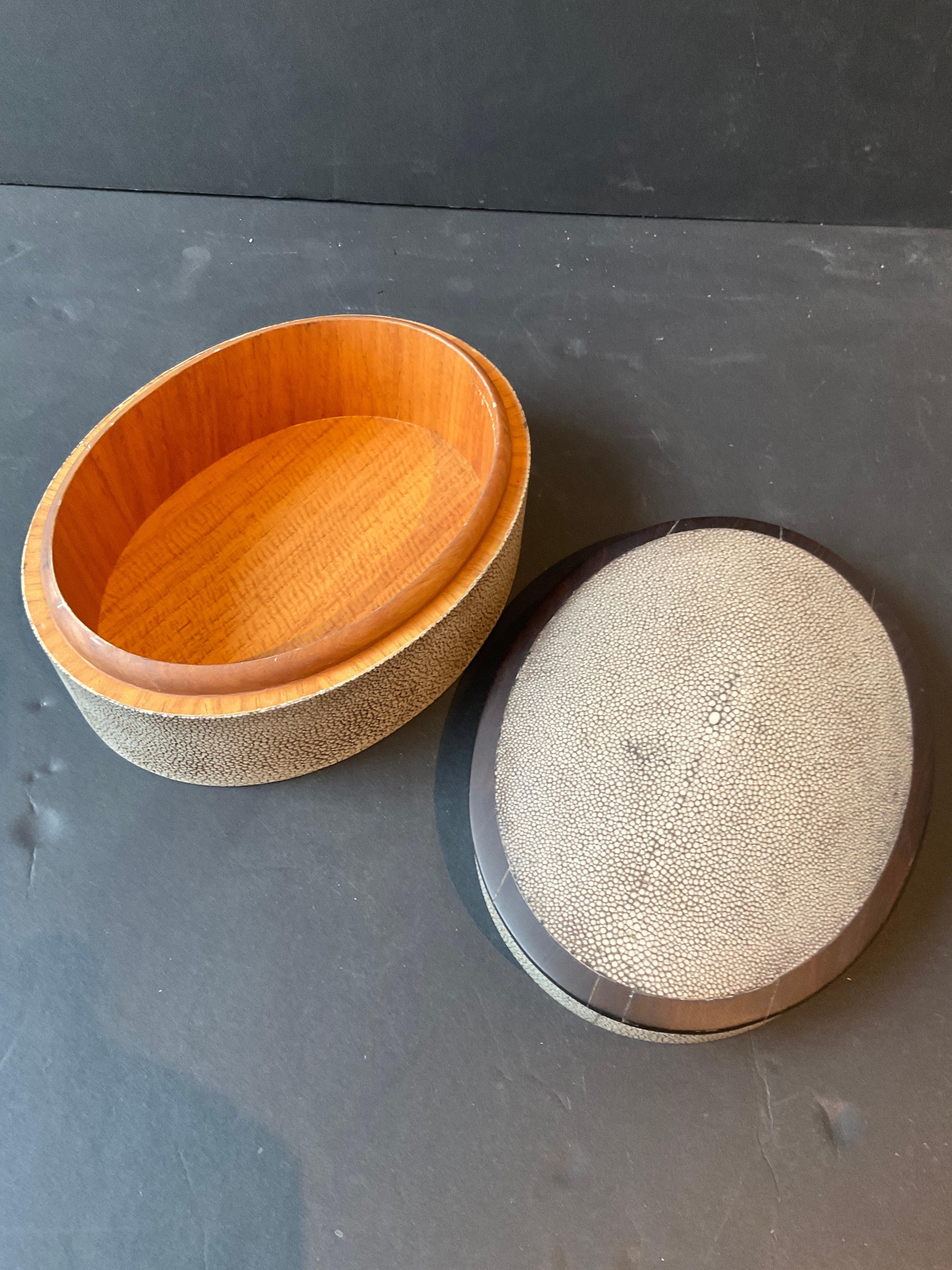 Shagreen Oval Box For Sale 2