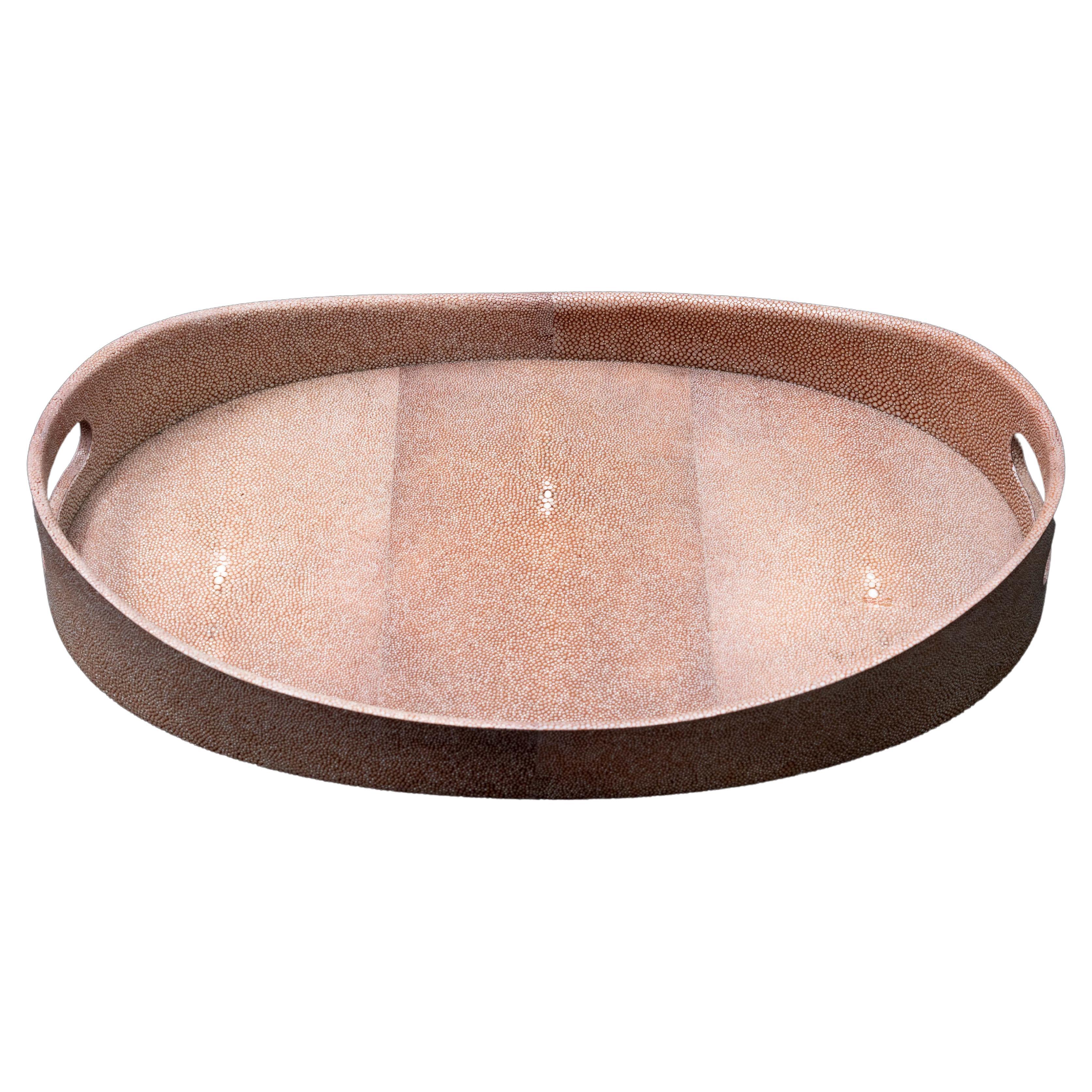 Shagreen Oval Brown Tray