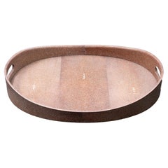 Shagreen Oval Brown Tray