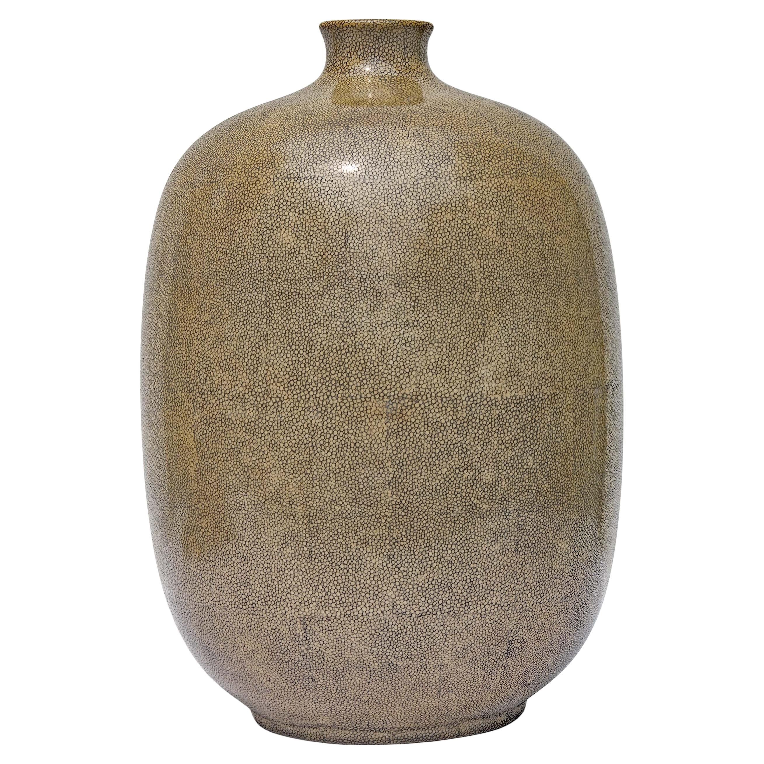 Shagreen Porcelain Vase or Lamp Base For Sale