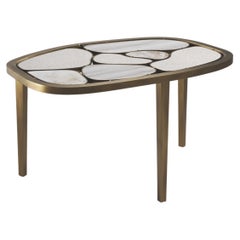 Shagreen, Quartz & Onyx Nesting Coffee Table with Brass Details by Kifu Paris
