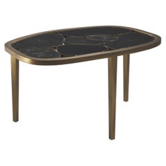 Shagreen, Quartz & Shell Nesting Coffee Table with Brass Details by Kifu Paris