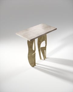 Shagreen Rectangular Side Table with Bronze-Patina Brass Legs by R&Y Augousti