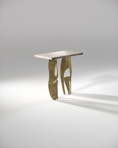 Shagreen Rectangular Side Table with Bronze-Patina Brass Legs by R&Y Augousti