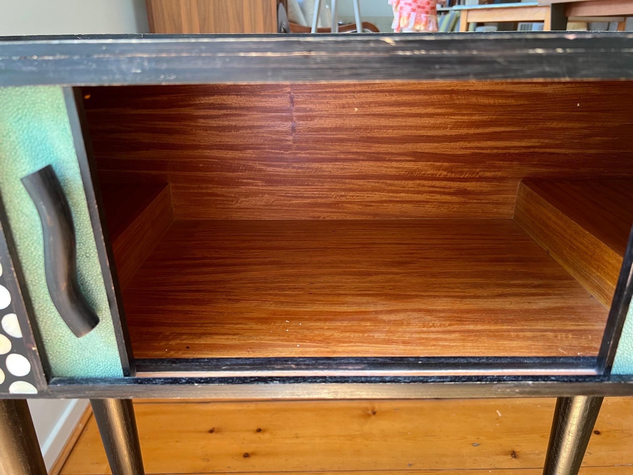 Shagreen & Seashell Cabinet by R & Y Augousti In Fair Condition In Southampton, NY