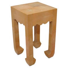 Shagreen Side / Pedestal Table in the Style of Karl Springer