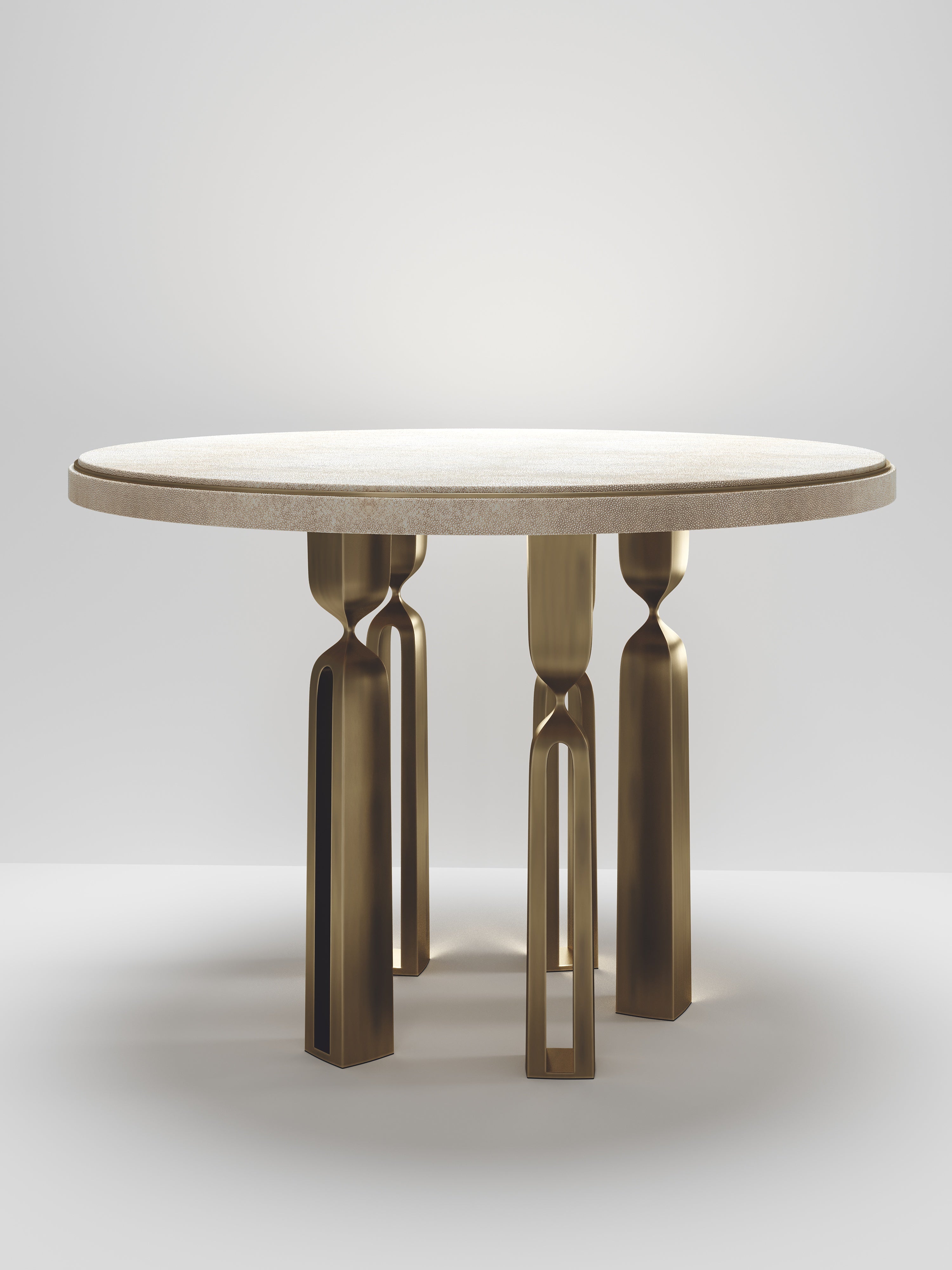 Table d'appoint en galuchat avec laiton bronze-patina de Kifu Paris Neuf - En vente à New York, NY