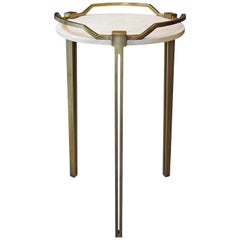 Shagreen Side Table with Bronze-Patina Brass Cut Out Legs by R&Y Augousti
