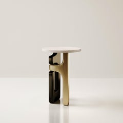 Shagreen Side Table with Bronze Patina Brass Details by Kifu Paris