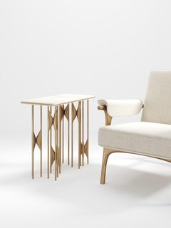 Shagreen Side Table with Bronze Patina Brass Details by Kifu Paris