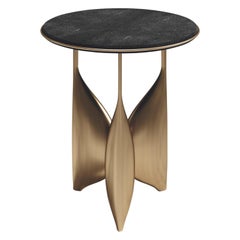 Shagreen Side Table with Bronze Patina Brass Details by Kifu Paris