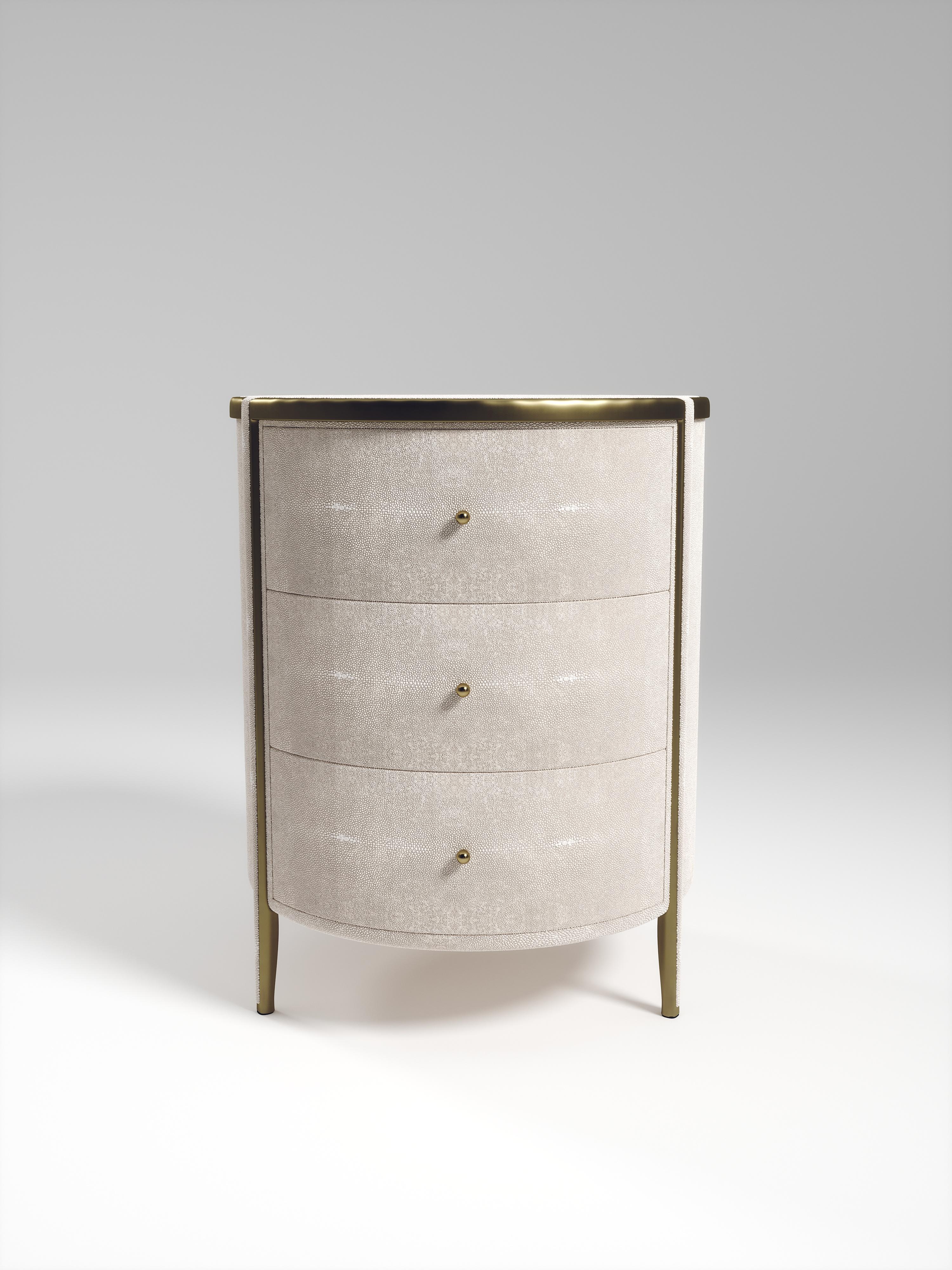 Shagreen-Beistelltisch mit Bronze-Patina-Messingdetails von R&Y Augousti im Angebot 3