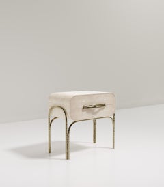 Shagreen Side Table with Bronze-Patina Brass Details by R&Y Augousti