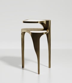 Shagreen Side Table with Bronze-Patina Brass Details by R&Y Augousti