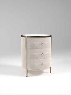 Shagreen Side Table with Bronze-Patina Brass Details by R&Y Augousti