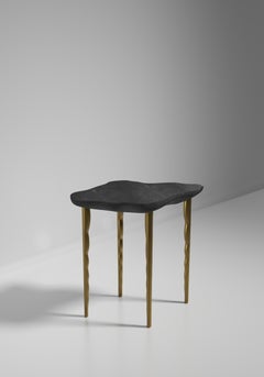Shagreen Side Table with Bronze Patina Brass Details by R&Y Augousti