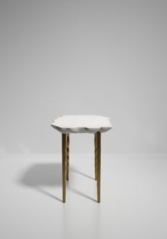 Shagreen Side Table with Bronze Patina Brass Details by R&Y Augousti