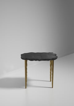 Shagreen Side Table with Bronze Patina Brass Details by R&Y Augousti