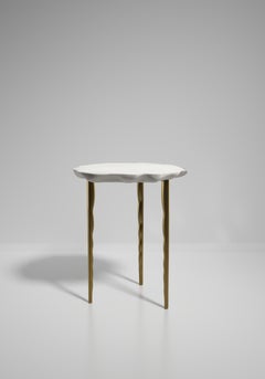Shagreen Side Table with Bronze Patina Brass Details by R&Y Augousti