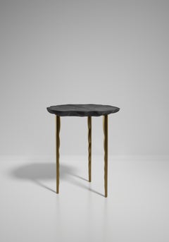 Shagreen Side Table with Bronze Patina Brass Details by R&Y Augousti