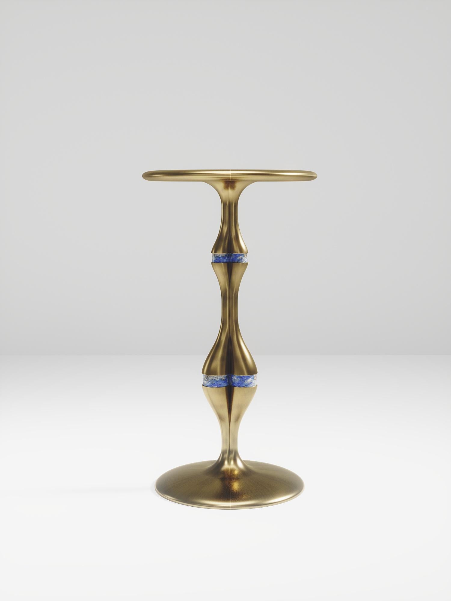 French Shagreen Side Table with Bronze-Patina Brass Details by R&Y Augousti For Sale