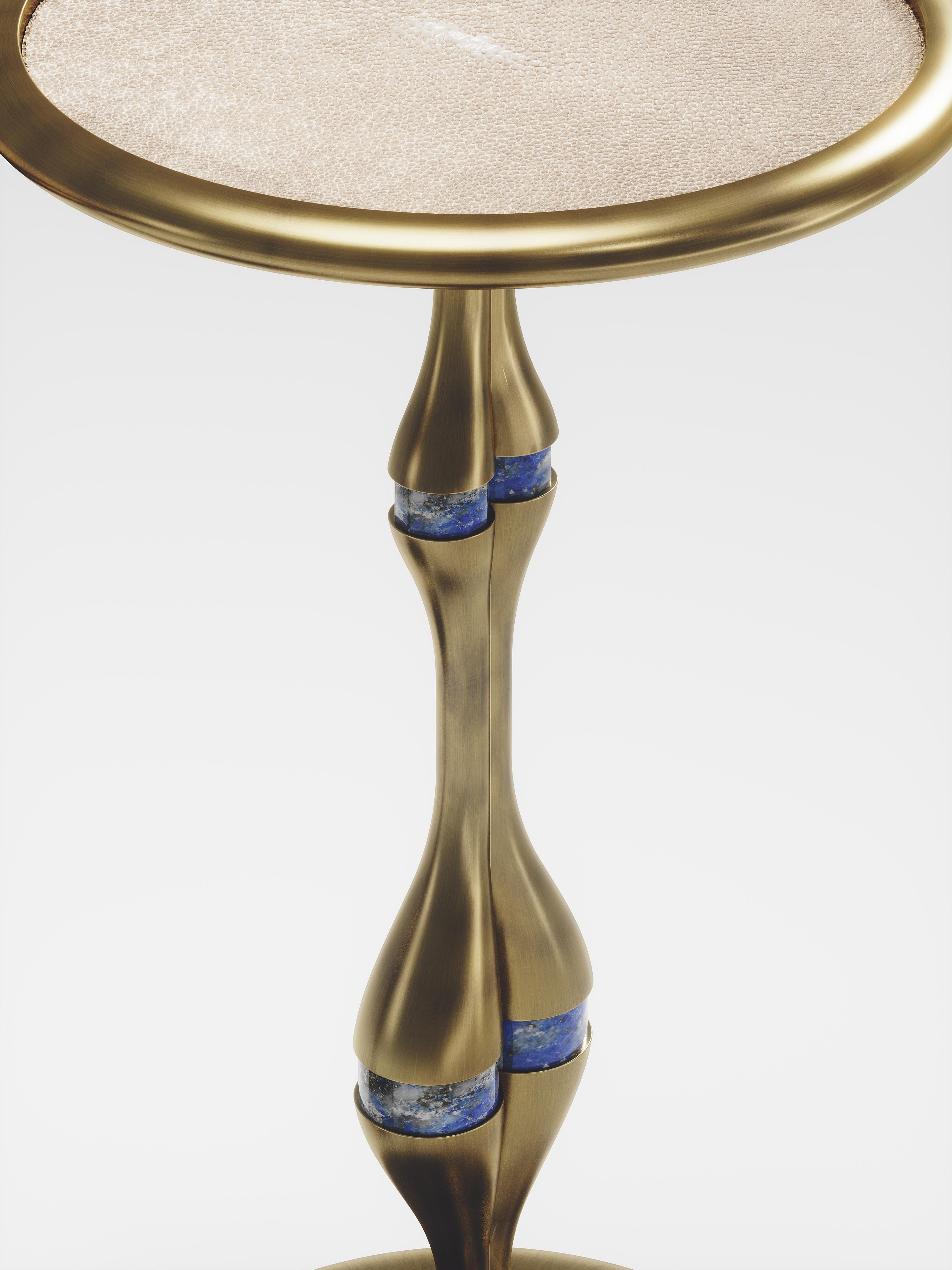 Shagreen Nesting Tables mit Bronze-Patina-Messing-Details von R&Y Augousti im Angebot 2