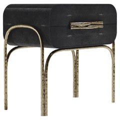 Shagreen Side Table with Bronze-Patina Brass Details by R&Y Augousti