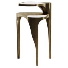 Table d'appoint en galuchat avec détails en laiton bronze-patina de R&Y Augousti