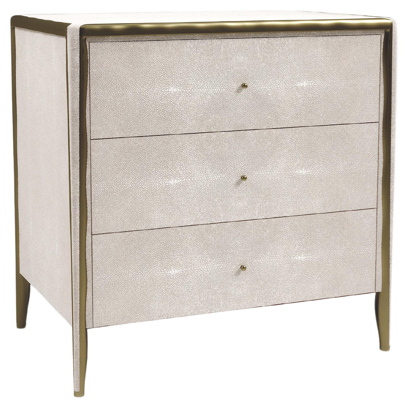 Shagreen-Beistelltisch mit Bronze-Patina-Messingdetails von R&Y Augousti
