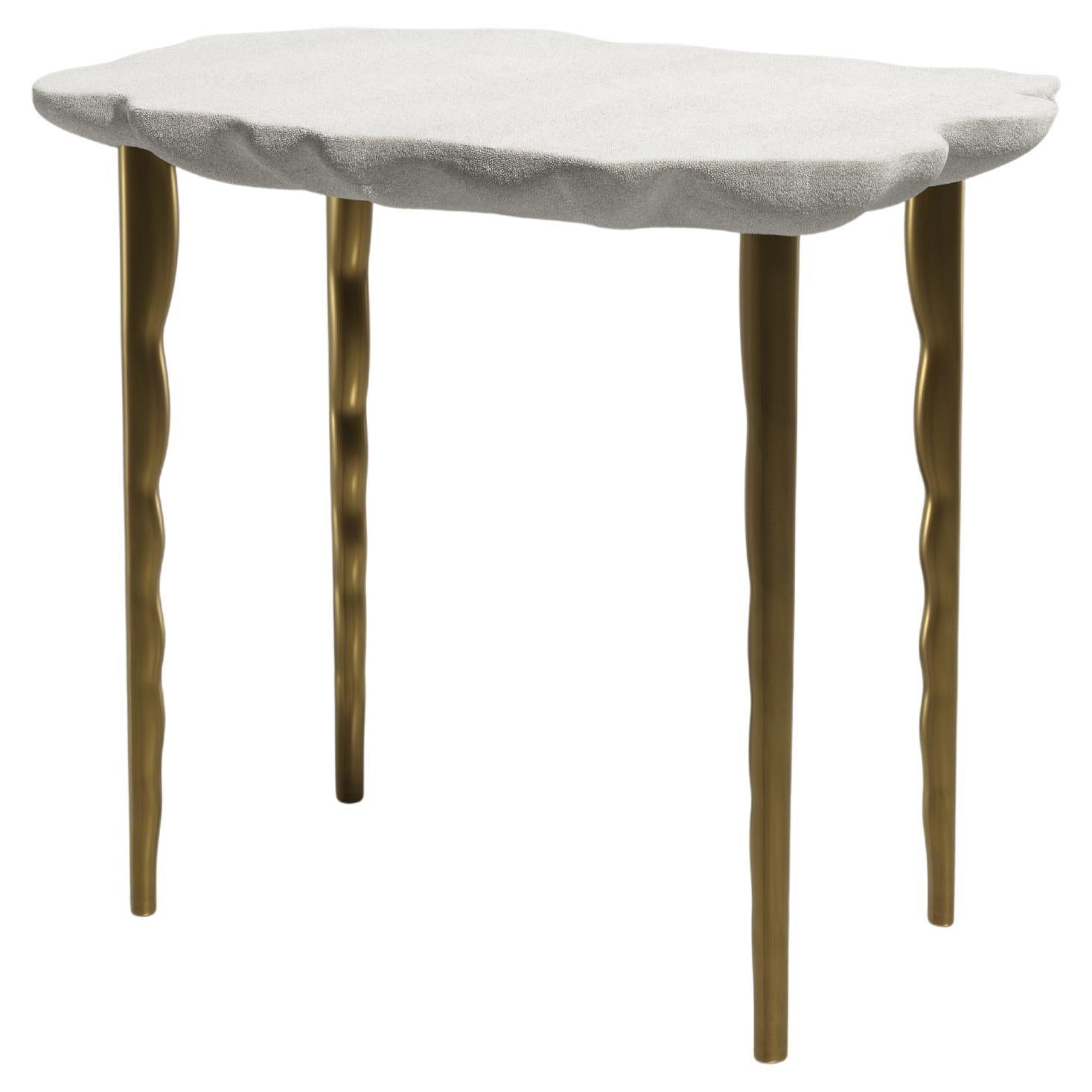 Table d'appoint en galuchat avec détails en laiton patiné par R&Y Augousti