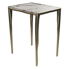 Shagreen Side Table with Bronze-Patina Brass Inlay by R&Y Augousti