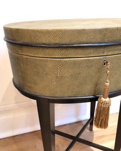 Shagreen Side Table with storage - Attributed to R&Y Augousti - Made in France