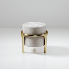 Shagreen-Hocker mit Bronze-Patina-Messingdetails von R&Y Augousti