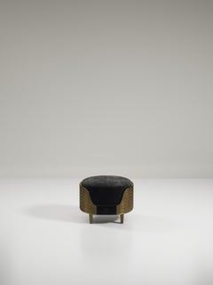 Shagreen Stool with Bronze-Patina Brass Details by R&Y Augousti