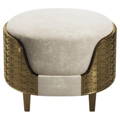 Shagreen-Hocker mit Bronze-Patina-Messingdetails von R&Y Augousti