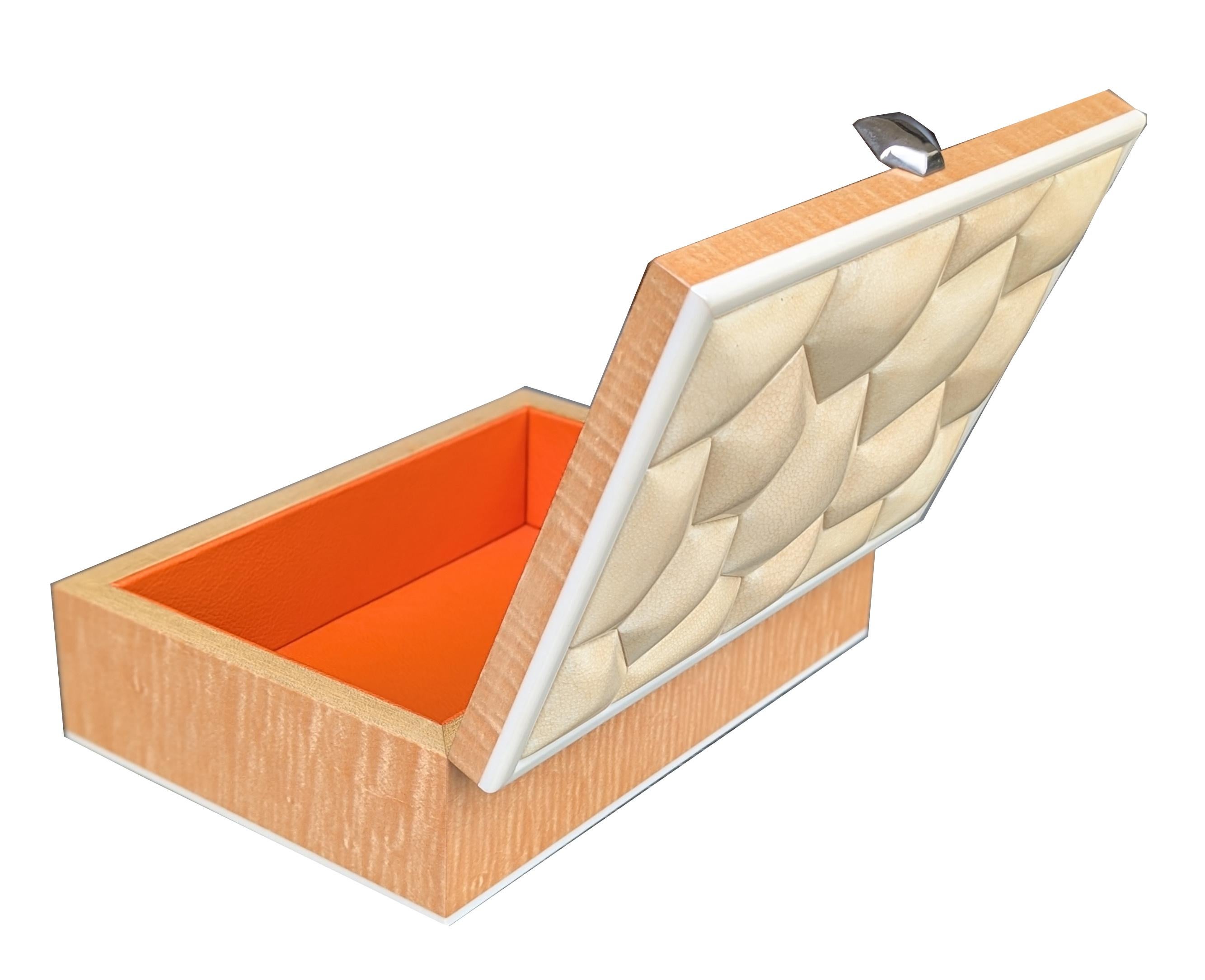 Shagreen & Sycamore Bubble Box For Sale 4