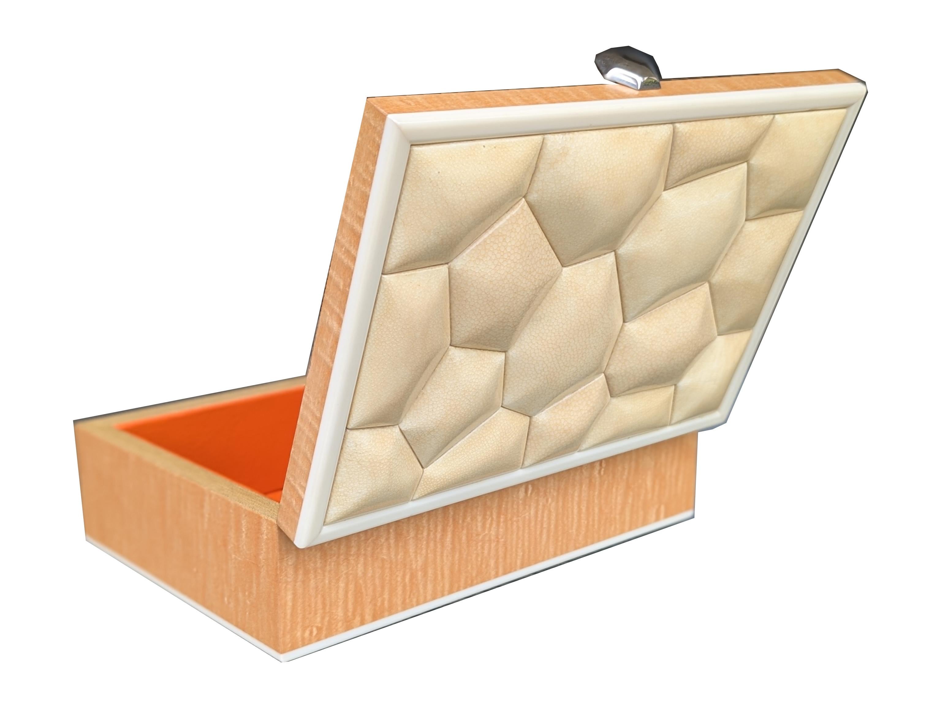 Shagreen & Sycamore Bubble Box For Sale 5