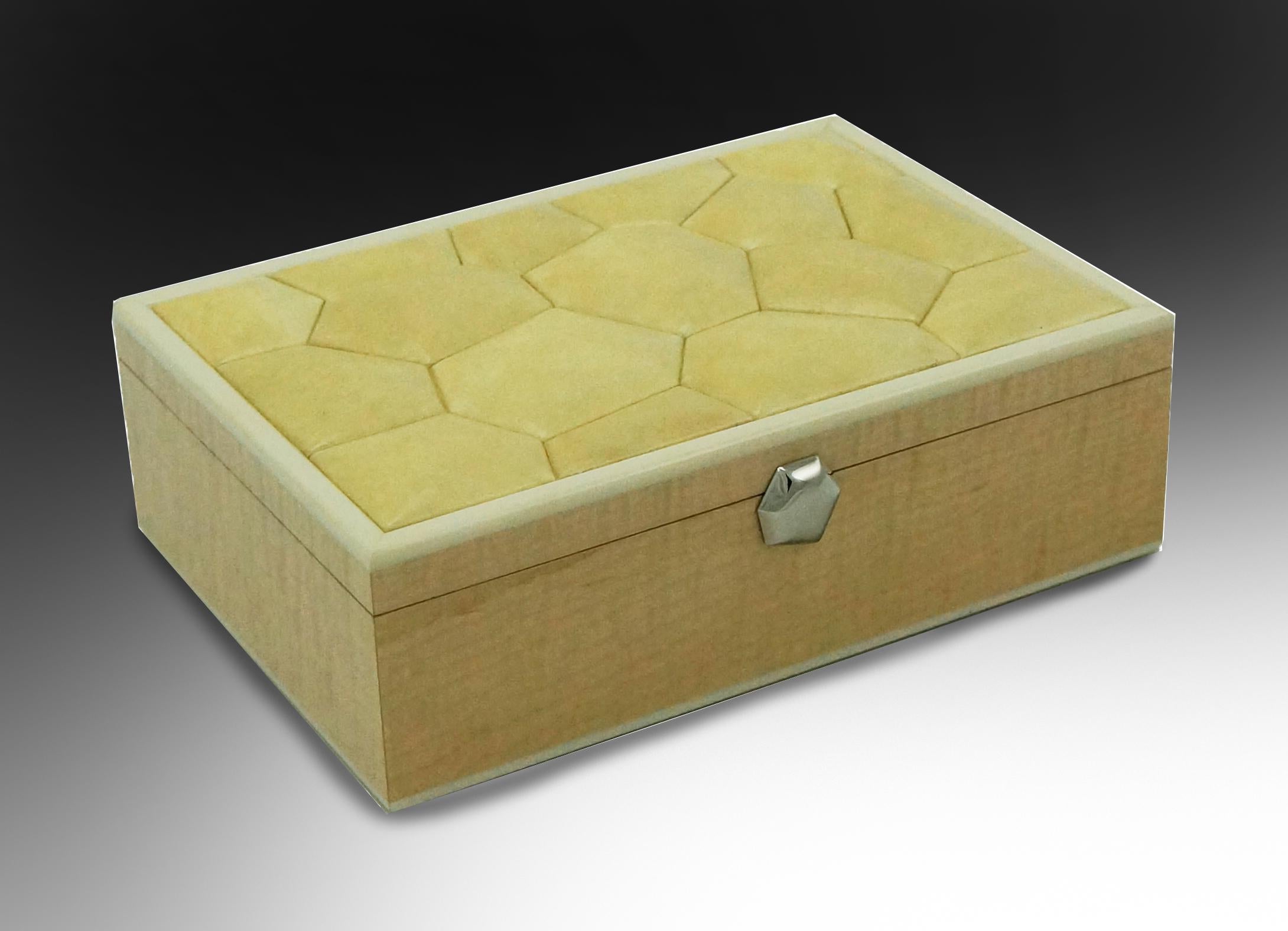Modern Shagreen & Sycamore Bubble Box For Sale