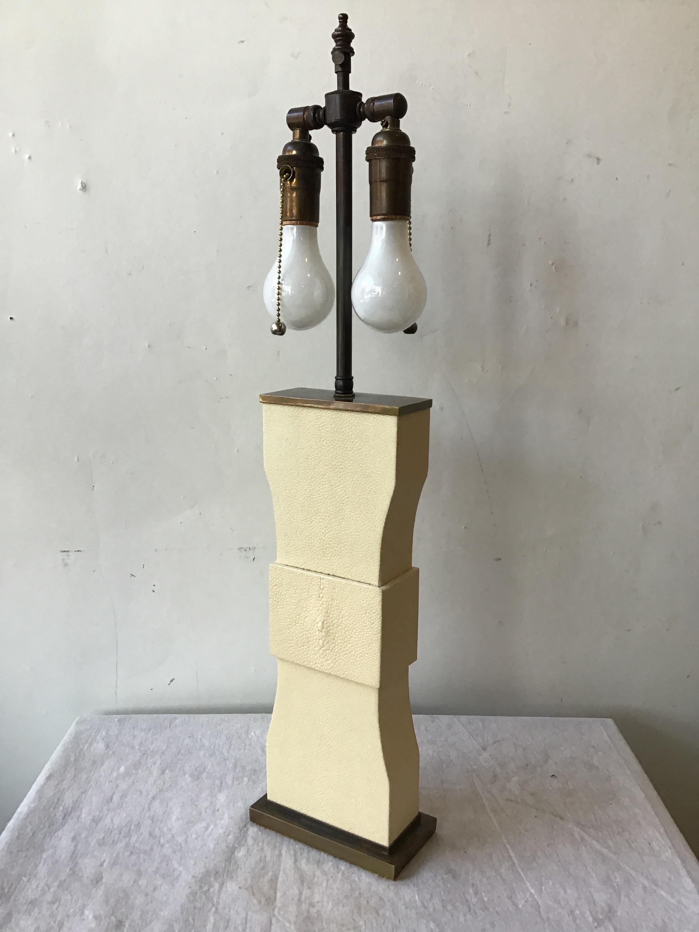 Shagreen Table Lamp In Good Condition For Sale In Tarrytown, NY