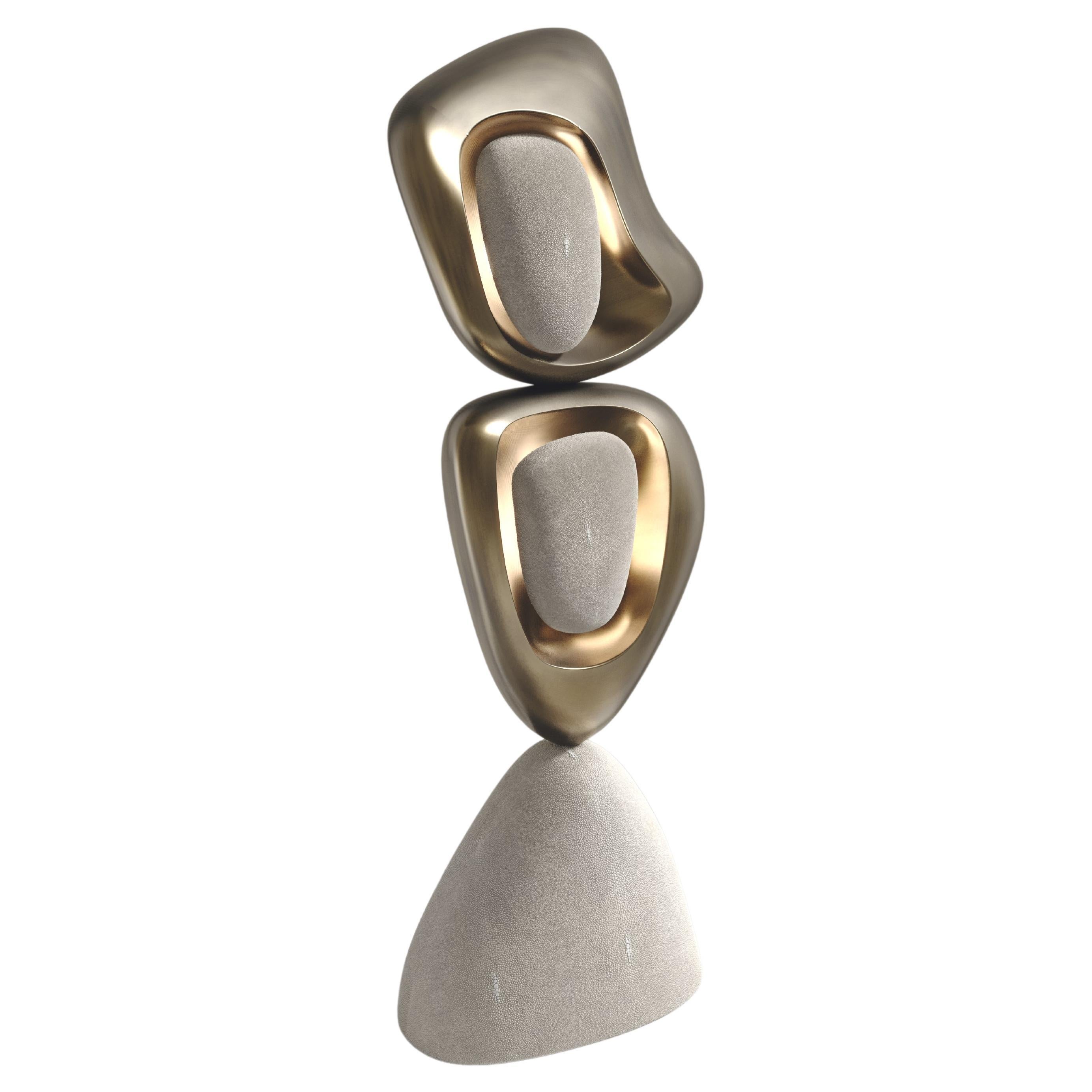 Shagreen-Tischlampe mit Bronze-Patina-Messingdetails von R&Y Augousti