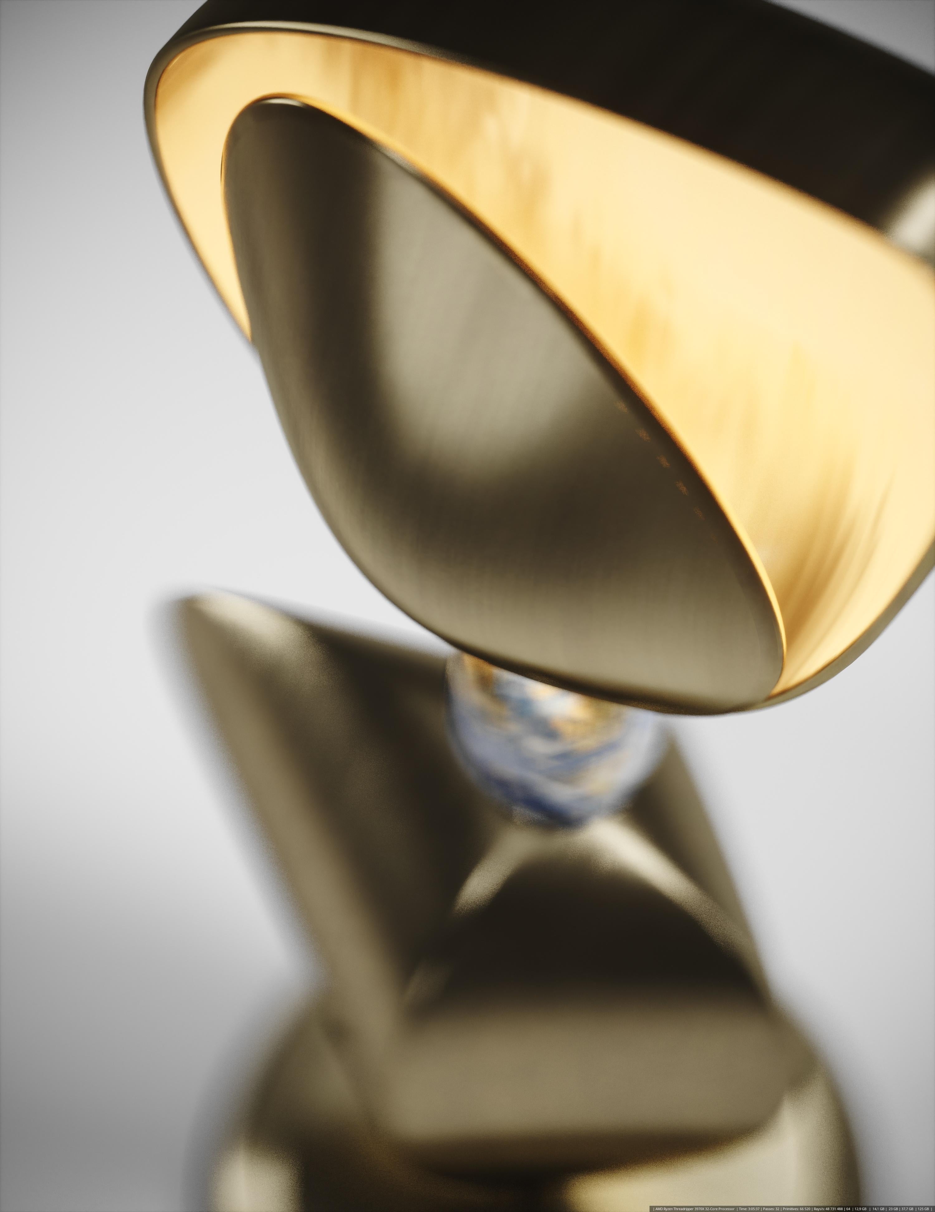Lampe de table en galuchat avec accents en quartz et laiton Patina par Kifu Paris en vente 3