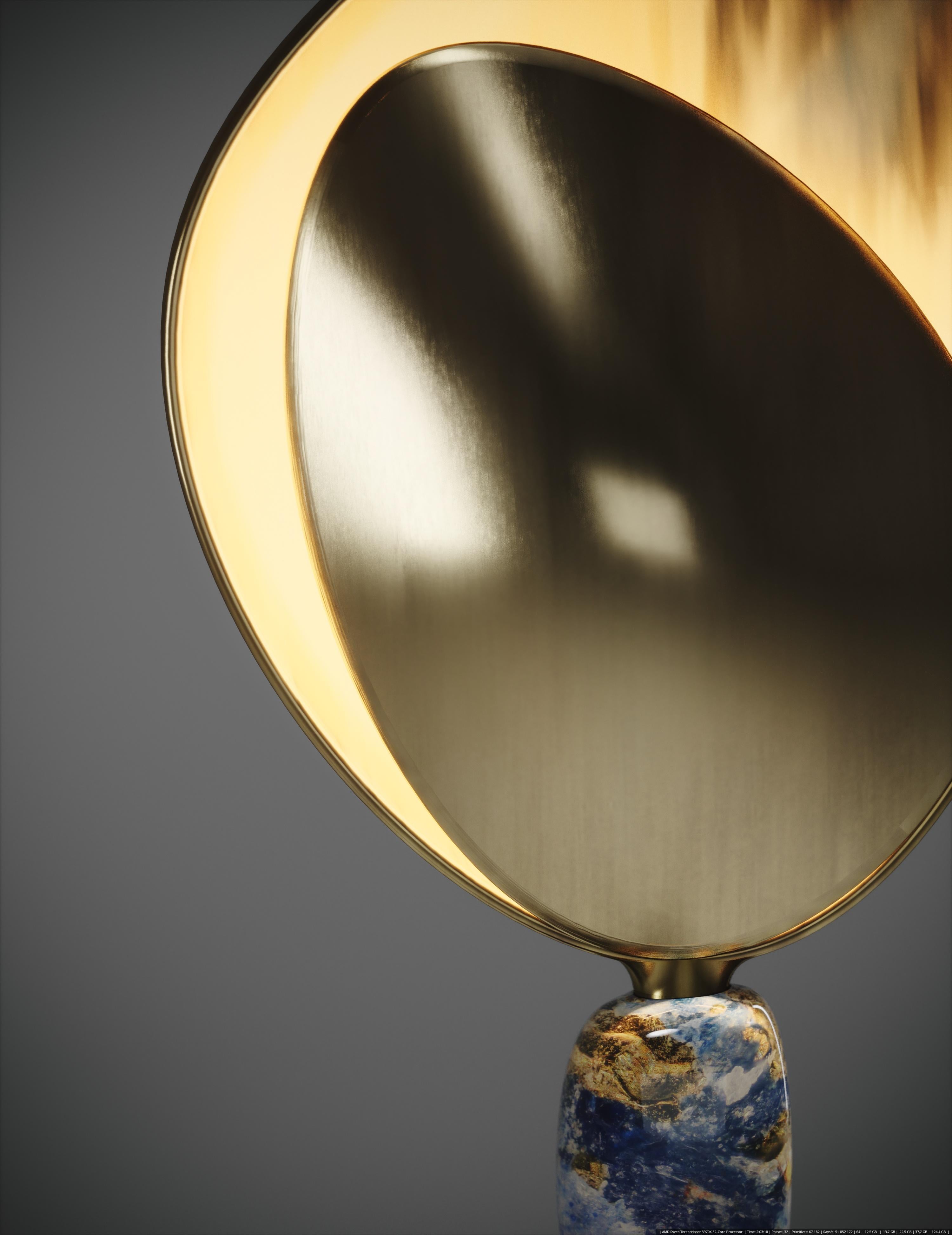 Lampada da tavolo in zigrino con accenti in quarzo e ottone patinato di Kifu Paris In condizioni Nuovo in vendita a New York, NY