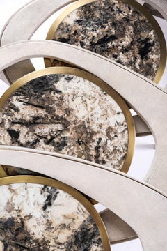 Shagreen Table with Patagonia Stone and Brass by R&Y Augousti