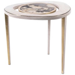 Shagreen Table with Patagonia Stone and Brass by R&Y Augousti