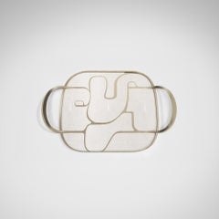 Shagreen Tray with Bronze-Patina Brass Inserts by R&Y Augousti