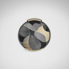 Shagreen Tray with Blue Pen Shell and Brass Inserts by R&Y Augousti