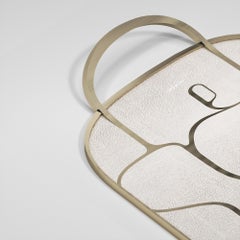 Shagreen Tray with Blue Pen Shell and Brass Inserts by R&Y Augousti