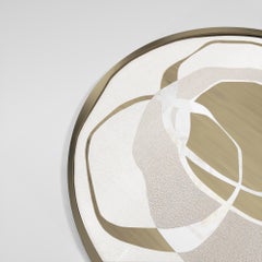 Shagreen Tray with Blue Pen Shell and Brass Inserts by R&Y Augousti