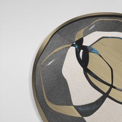 Shagreen Tray with Blue Pen Shell and Brass Inserts by R&Y Augousti